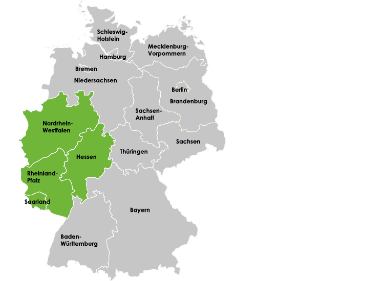 Deutschlandkarte Gebiet West