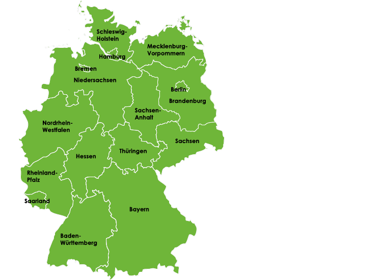 Deutschlandkarte alle Bundesländer