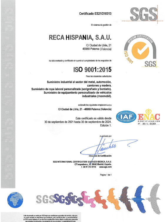 Certificate ISO 9001:2015
